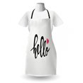 thumbnail image 3 of Hello Apron, Typographic Design Handwritten Letter Font Message of a Heart, Unisex Kitchen Bib with Adjustable Neck for Cooking Gardening, Adult Size, Pink Black White, by Ambesonne, 3 of 4