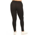 thumbnail image 5 of Moa Collection Women's Plus Size Solid High Waist Full Length Female Leggings(Pack of 2), 5 of 7