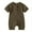 Army Green, variant on Darzheoy Newborn Baby Rompers Round Neck Solid Color Jumpsuits Short Sleeve Casual Button Thin Summer Crawling Pajamas Clothes For Boys And Girls ,Size 0-18 Months
