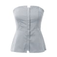 thumbnail image 4 of Solid Color Tube Sleeveless Slim Adjustable Zipper Tops, with Ribbed Details and Sizes, 4 of 5