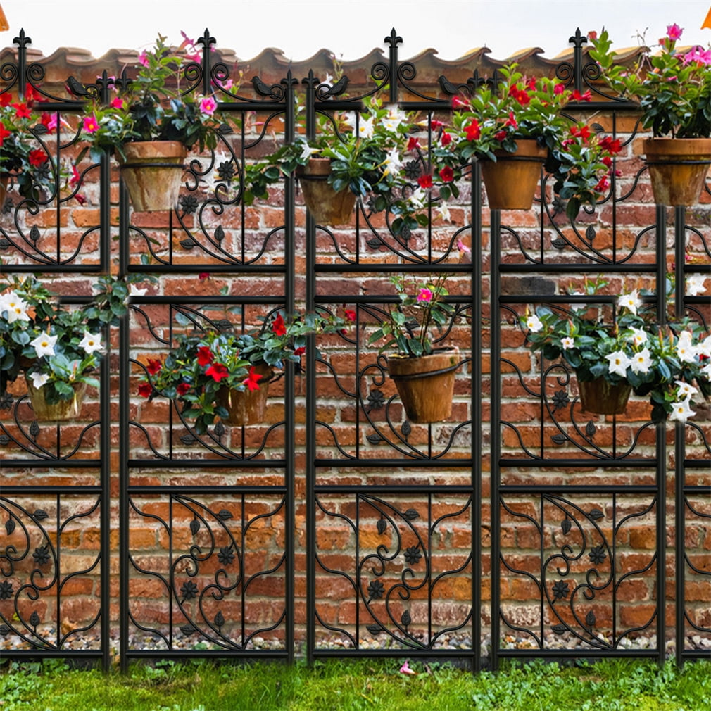 Wisfor 2Pack Thicken Iron Garden Trellis Climbing Plants Trellis Fence Outdoor Garden Backyard Decoration, 67.7x19.7inch