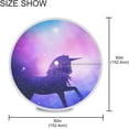 thumbnail image 3 of Coolnut 60" Unicorn Round Tablecloth, Waterproof Spillproof Polyester Fabric Table Cover with Zipper Umbrella Hole for Outdoor Patio Garden Dining Party, 3 of 7