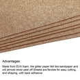 thumbnail image 4 of Unique Bargains Glitter EVA Foam Sheets Paper Self-Adhesive 11.8x7.8 Inch Medium Gold Tone 2 Pcs, 4 of 7