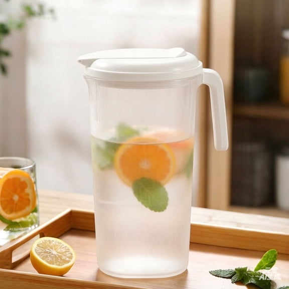 2.5L Large Capacity Plastic Beverage Pitcher with Lid and Filter | Heat Resistant Refrigerator Water Bottle for Juice Tea | Food Grade High Temperature Resistant Drink Dispenser