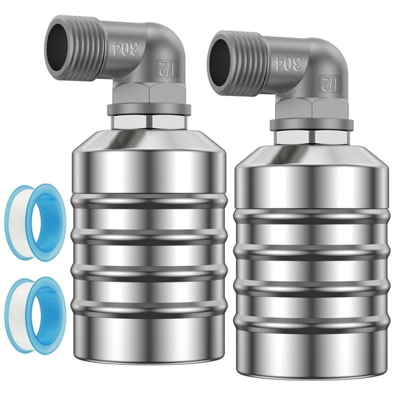 Wrvxzio 2Pcs Automatic Water Float Valve 304 Stainless Steel Material Control Float Valve for Water Tank Aquarium Water Trough