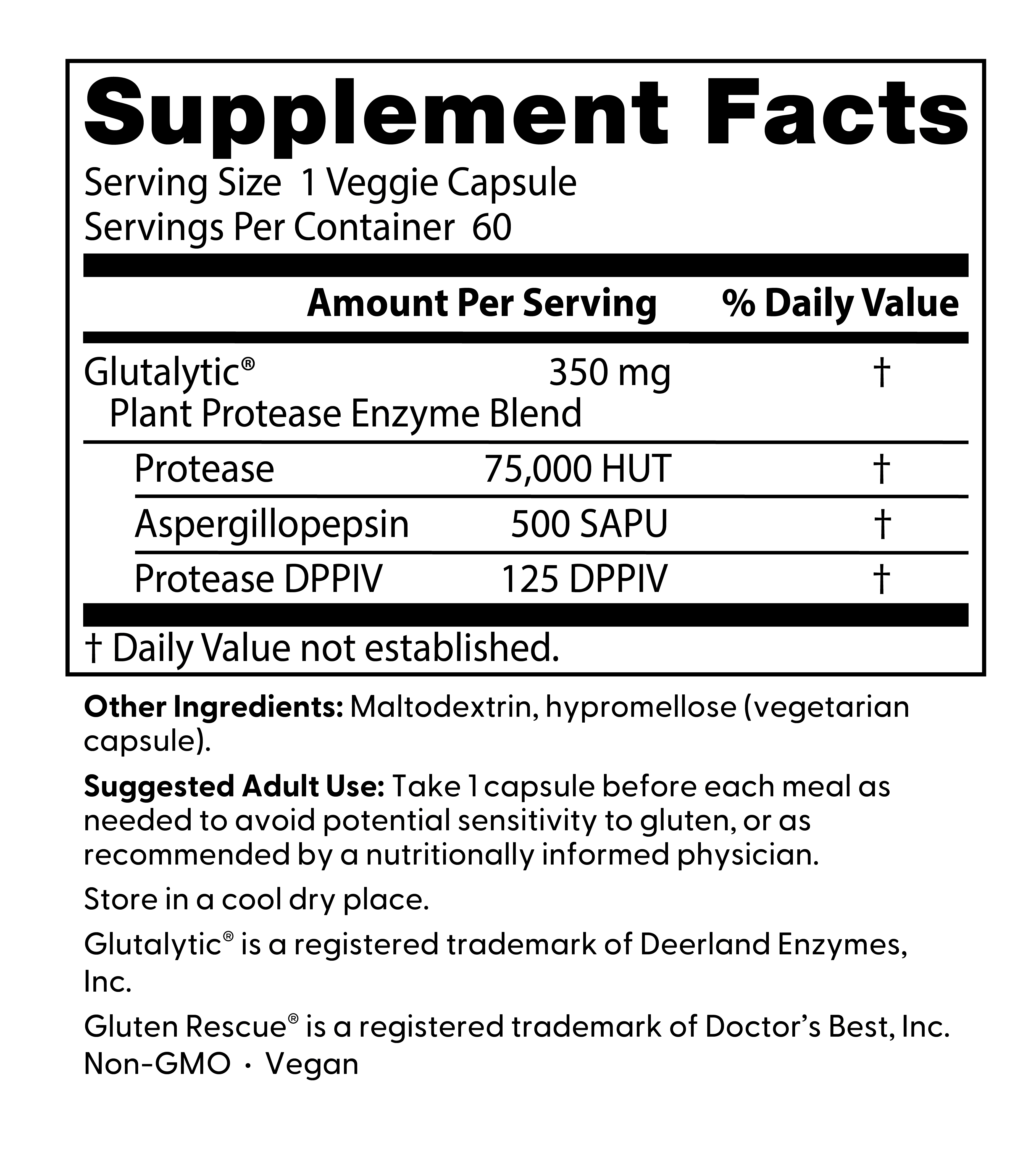 Doctor's Best Gluten Rescue® Enzyme Blend , 60 Veggie Caps