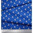thumbnail image 2 of Soimoi Blue Cotton Voile Fabric Floral & Yacht Nautical Print Sewing Fabric Yard 42 Inch Wide, 2 of 3