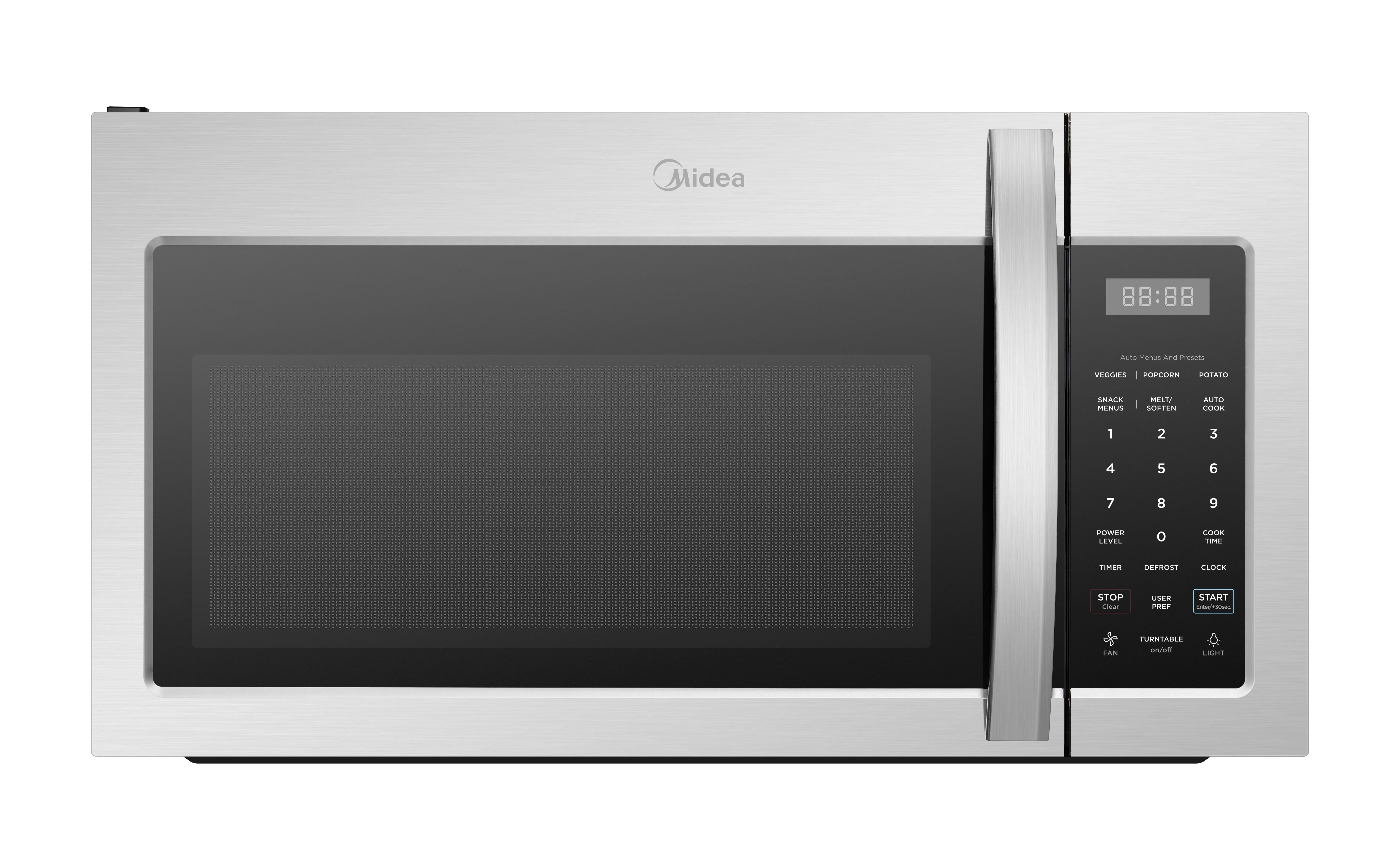 Midea Over The Range Microwave Oven, 1.7 Cu Ft, Sensor Cooking, Diamondback Coating, Powerful Ventilation, Stainless Steel