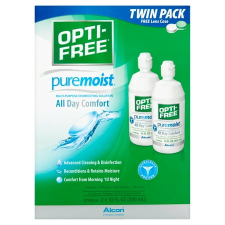 Alcon Opti-Free Puremoist All Day Comfort Multi-Purpose Disinfecting Solution, 10 fl oz, 2 pack