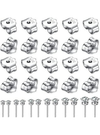925 Sterling Silver Earring Backs Butterfly Earring Backing for Studs  Locking Earring Backs Hypoallergenic Earring Backings Replacement Secure Earring  Backs for Posts (12 pcs) 