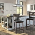 thumbnail image 2 of Topbuy Set of 2 Bar Stools Counter Height Pub Chairs w/ PU Leather Seat&Rubber Wood Legs, 2 of 8