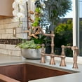 thumbnail image 3 of Akicon Two-Handles Bridge Kitchen Faucet with Side Sprayer 8-3/8 Inch High Arc Antique Copper Antique, 3 of 5