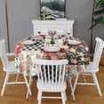 thumbnail image 2 of Pioneer Flower Floral Print Pattern Round Tablecloth 60"x60",Wrinkle Wipeable Table Cloth for Kitchen Dining Room Picnic Patio Party, 2 of 6