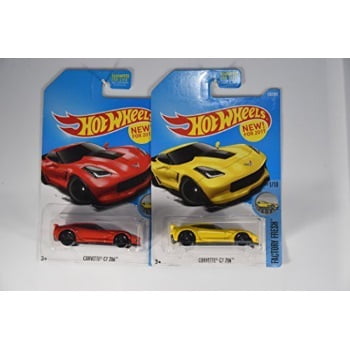 Corvette Z06 Wheels - Hot Wheels 2017 Factory Fresh Corvette C7 Z06 110, Set of 2 Cars: Red and Yellow