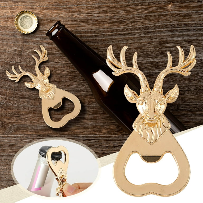 HIBRO Wireless Can Opener Bottles Opener Deer Head Shaped Opener Novelty  Beverage Opener Bar Kitchen Tool Gift For Wedding Christmas Birthday