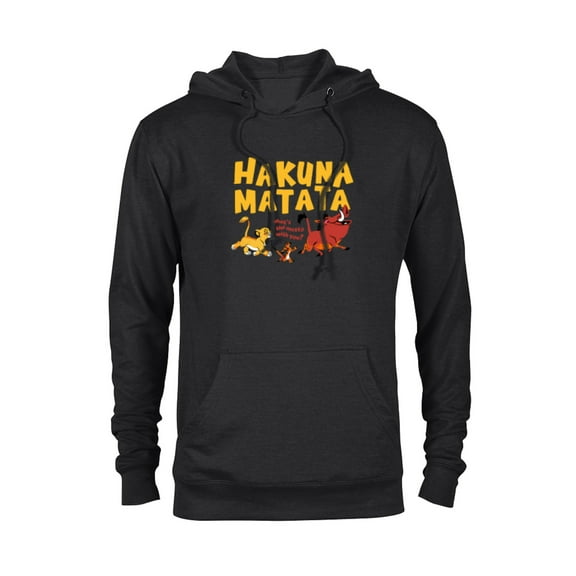 Disney The Lion King Simba Timon Pumbaa Hakuna Matata Walk - Pullover Hoodie for Adults - Customized-Black
