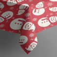 thumbnail image 3 of Red Christmas Snowman Pattern Rectangle Tablecloth 60"x84",Waterproof Polyester Rectangle Table Cloth, Wipeable Spillproof Polyester Tablecloth for Dining, Camping, Indoor and Outdoor, 3 of 5