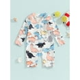 thumbnail image 2 of JYYYBF Baby Boys Rash Guard, Long Sleeve Zipped Dinosaur Print Swimsuit Summer Swimwear, 2 of 7