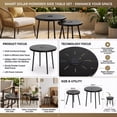 thumbnail image 2 of 2-Pack Solar Powered Side Table with LED Light, Outdoor Indoor Nesting Round End Table Set, Space Saving Metal Patio Furniture for Garden Deck Balcony Porch, Black, 2 of 6