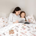 thumbnail image 4 of Erosebridal Cute Orange Blossoms Full Size Comforter Sets for Girls, Chic Floral Flower Bedding Sets, Reversible 3-Piece, 1 Comforter and 2 Pillowcases, 4 of 6