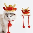 thumbnail image 4 of Tgbvmt Lunar New Year Dog Pet Cosplay Hat Cute Warm Wrap Hood Breathable Soft Adjustable for Small Dogs Cats Lunar New Year Parties Spring Family Reunions Pet Apparel Party Favors Decor, 4 of 9