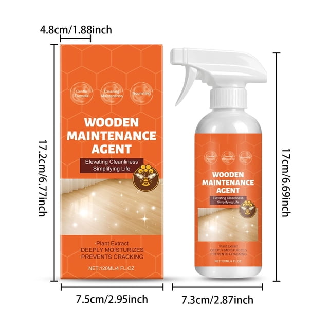 Abrillantador y acondicionador para muebles de madera. Limpieza y mantenimiento. Elimina la suciedad, abrillanta y quita el polvo. Reduce los rayones. Apto para uso doméstico y de oficina. 120 ml.