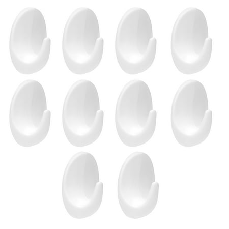 

10pcs Wall Hook Self Adhesive Kitchen Bathroom Stick On Seamless Multi-Purpose