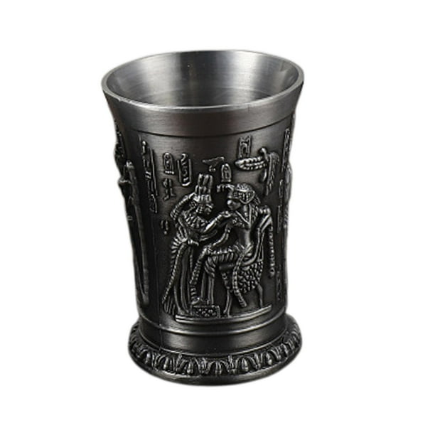 Vaso de cristal, vaso para degustación, copa de cristalería antigua con relieve, para accesorios de bar estaño Cleopatra