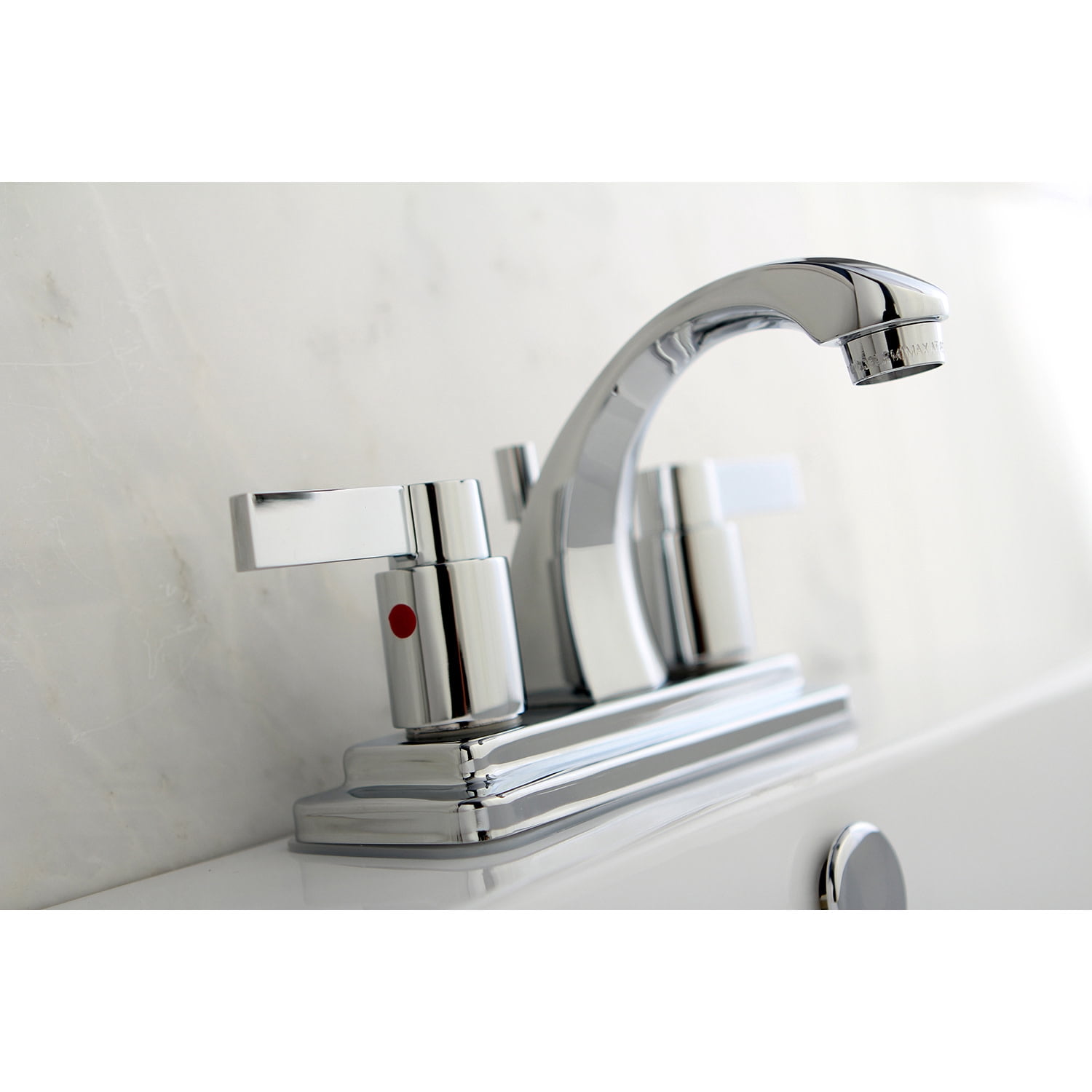 Kingston Brass KB4641NDL NuvoFusion 4 in. Centerset Bathroom Faucet, Polished Chrome