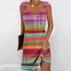 thumbnail image 1 of Puntoco Vestidos Mujer Verano Impreso Cuello Redondo Casual Sin Mangas Vestido De Tirantes, 1 of 4