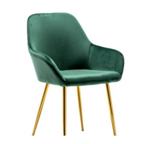 NEW - TWO Tasmia Velvet Emerald Green Accent Bucket Upholstered Dining Chairs Set of 2