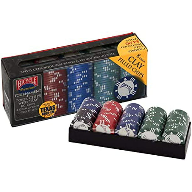 Savant bestikke ubehagelig US Playing Card Bicycle Premium Clay Poker Chips with Tray, 100 Pieces -  Walmart.com