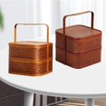 thumbnail image 1 of caja de almuerzo chino,Caja de bambú de la caja del almuerzo de la artesanía de la mano antigua,Cestas de picnic de doble capa Camping retro chino,Caja de almuerzo de estilo vintage retro Soledad caja de almuerzo chino, 1 of 10