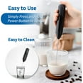 thumbnail image 4 of Mjölkskummare Elektrisk Visp, Bärbar Mini Dryck Mixer/Kaffe Skummare/Mjölkskummare för Cappuccino, Frappe, Varm Choklad (Svart), 4 of 5