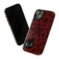 thumbnail image 3 of Cute Black Cat with Big Eyes and Star Pattern Phone Case, Artistic Protective Cover for iPhone 17 16 15 14 13 12 11 Plus Pro Plus Mini, 3 of 6