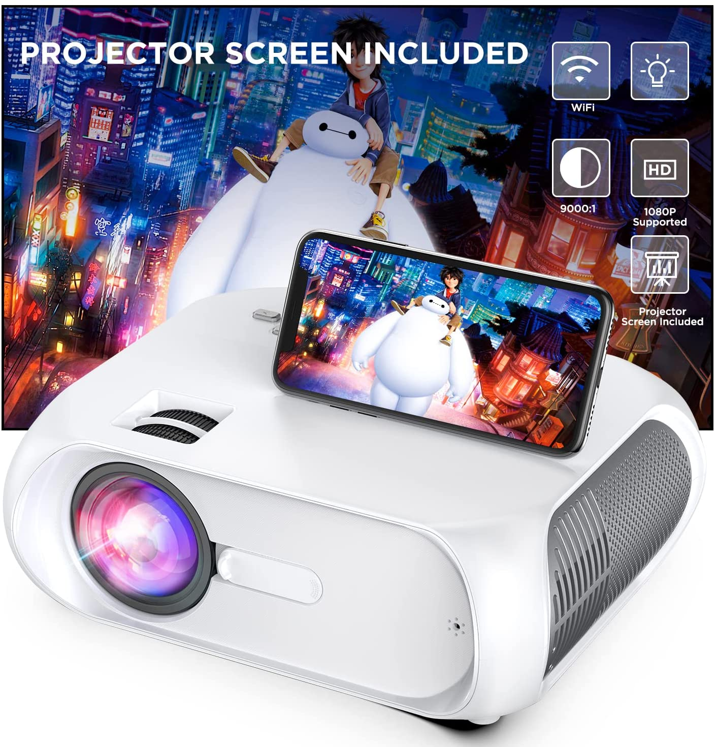 Bomaker Protable Mini Projector, 1080P Supported Projectors, Outdoor Projector Walmart.com