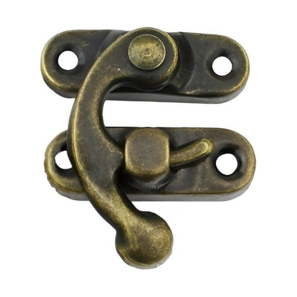 Scienceny Candado Cerrojo de hierro Cerradura de gancho Protección de seguridad Hebilla oculta Atrapa Joyas Caja de Accesorios de hardware Herramientas y ferretería Gancho izquierdo de bronce