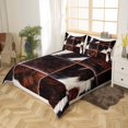 thumbnail image 6 of Brown Cowhide Duvet Cover Full Patchwork Cow Print Bedding Set For Adult Women Men Wild Animal Skin Bed Sets Farmhouse Decoration Comforter Cover Rustic Western Quilt Cover Cabin Bedroom Decor, 6 of 6