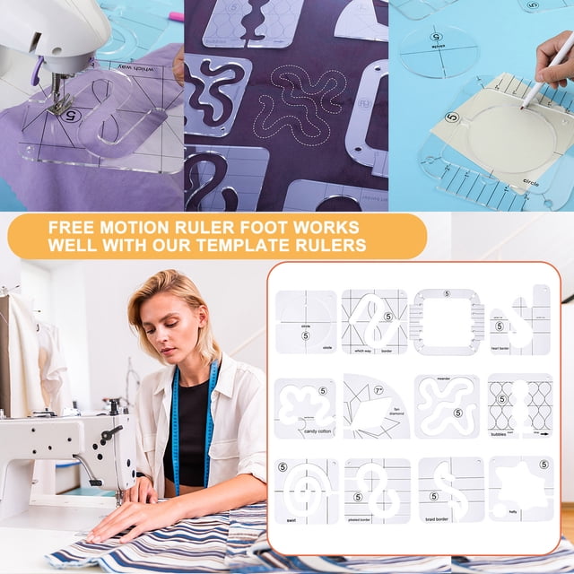 Agiferg Acrylic DIY Sewing Patchwork Ruler Special-shaped Hollow Sewing Kit Patchwork Template
