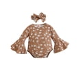 thumbnail image 1 of Gibobby Mameluco para niño con estampado floral de manga larga para niñas pequeñas, mono de otoño para recién nacidos, ropa(Caqui, 9-12 Meses), 1 of 5