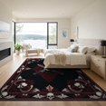 thumbnail image 3 of ODIKA 9'x12' Washable Area Rug Low Pile, Flatwoven, Gothic Skull Movie Motif Spooky Vintage Border Halloween Ghost Horror Refined for Great Room, Indoor Concept, Large Living, 3 of 7