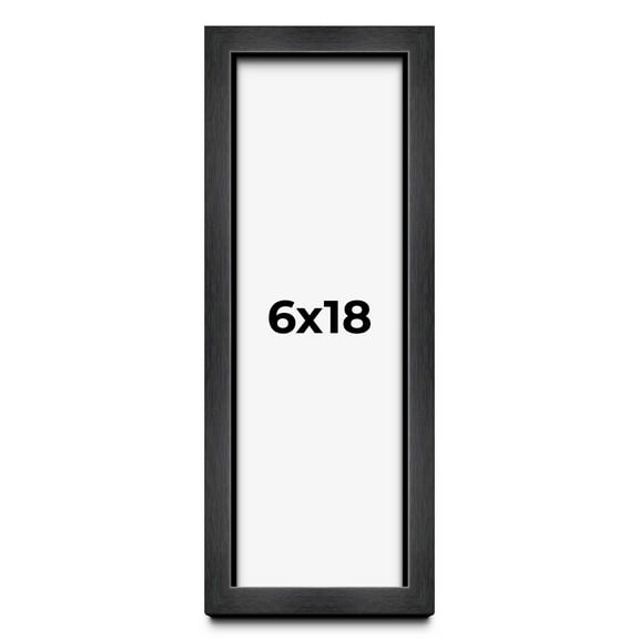 6x18 Shadow Box Frame Grey Charcoal Black | 0.875 Inches Deep | Solid Wood Shadowbox Display Frame
