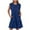 Blue, variant on JSheng Summer Fashion Womens Dresses Solid Sleeveless Roumd Neck Pleated Loose Comfy Mini Dress with Pockets Black L