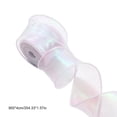 thumbnail image 3 of SLYNSHome Sheer Organza Ribbon With Wired Edge,White Iridescent Shiny Decorative Ribbon For Gift Wrapping, Bow Making, Wedding Party DIY Craft Decor, 9 Meters, 3 of 6