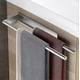 thumbnail image 1 of Bathroom Towel Rack No Drilling Double Adhesive Towel Rack Stainless Steel Two Arm Wall Mounted Towel Rack for Bathroom Kitchen,Silver, 1 of 5