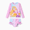 Rapunzel, variant on Disney Stitch Girls Swimsuit Summer Rash Guard 2 Pieces Bathing Suits Beach Tankini Set Sizes 3-13
