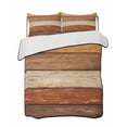 thumbnail image 2 of Quilts Full Size, Farmhouse Burnt Orange Brown Soft Comforter Bedding Set for Bed, Vintage Wooden Striped Lightweight Quilted Bedspread with Pillow Cover(2 Pieces) for All Season, 78x90 Inch, 2 of 6
