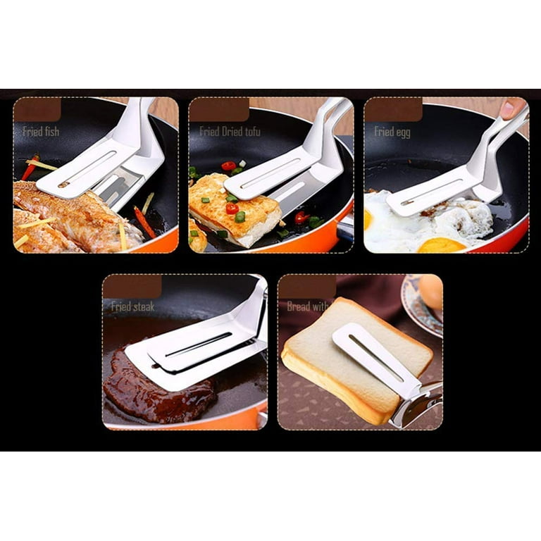304 Stainless Steel Food Clamp Multi-purpose Cooking Clamp Practical  Household Food Thong with Handle for Baking Frying Steak