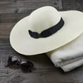 thumbnail image 2 of Debra Weitzner Women Floppy Sun Hat with Wide Brim—Foldable Roll-Up Straw Beach Hat UPF 50, Medium Ivory, 2 of 7