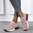 thumbnail image 6 of kamemir Work Sneakers for Women Womens Slip On Sneakers Breathable Walking Shoes Knitted Comfort Wedge Platform Loafers Fashion Sock Shoes(Pink,7), 6 of 6